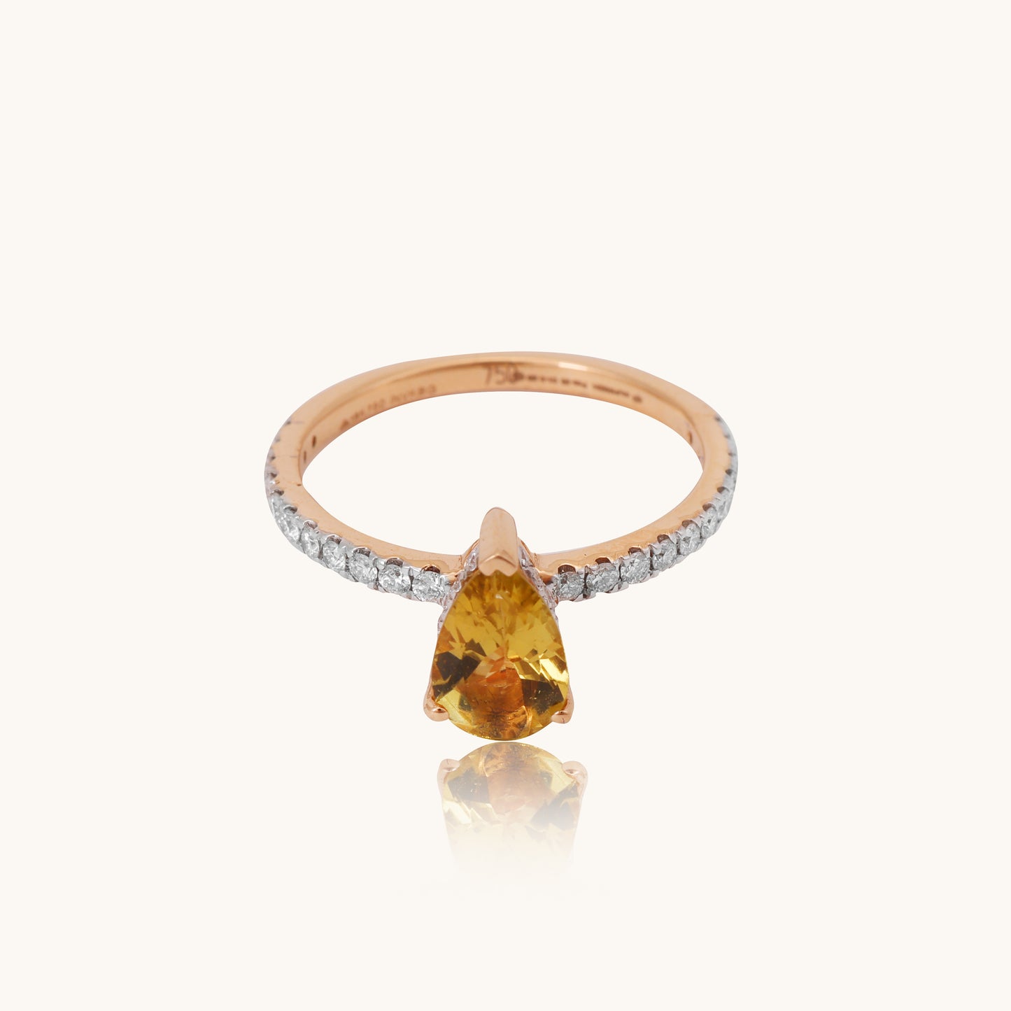 Tourmaline Proposal Diamond Ring in 18kt gold, natural VVS diamonds; certified BIS gift for her now under 60,000
