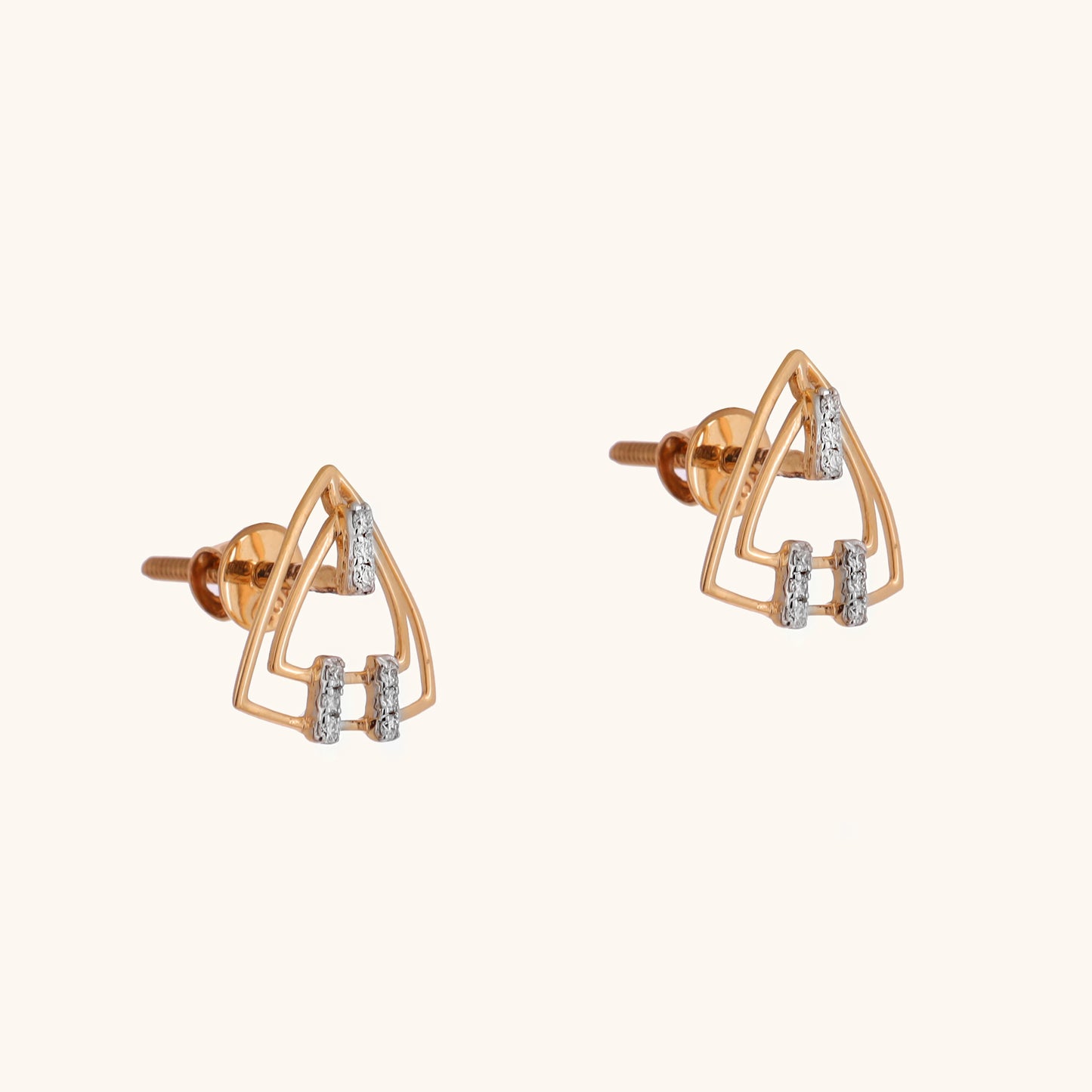 Trinity Diamond Earring in 18kt gold with IGI-certified VVS diamonds, perfect for luxury jewelry under Rs. 20,000.