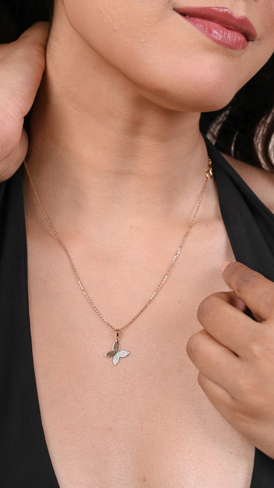 Wings Diamond Pendant in 18kt gold & VVS diamonds; certified BIS jewelry, perfect gift for her now under 25,000!
