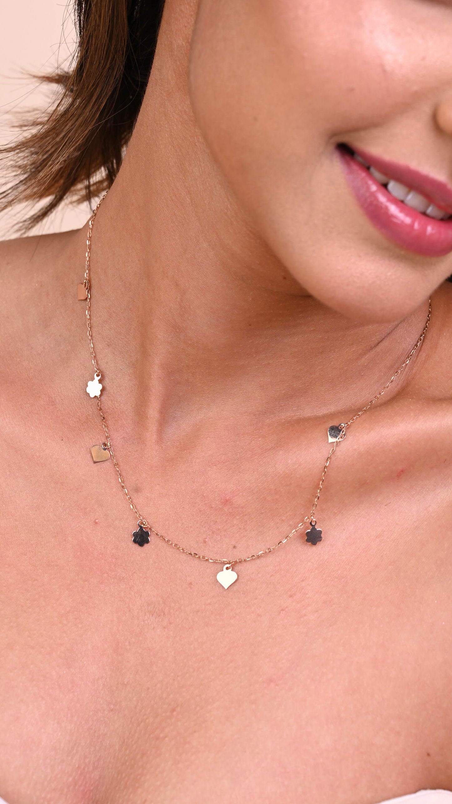 Charms Gold Necklace: 18kt gold, certified minimalist jewelry for everyday luxury under 35k