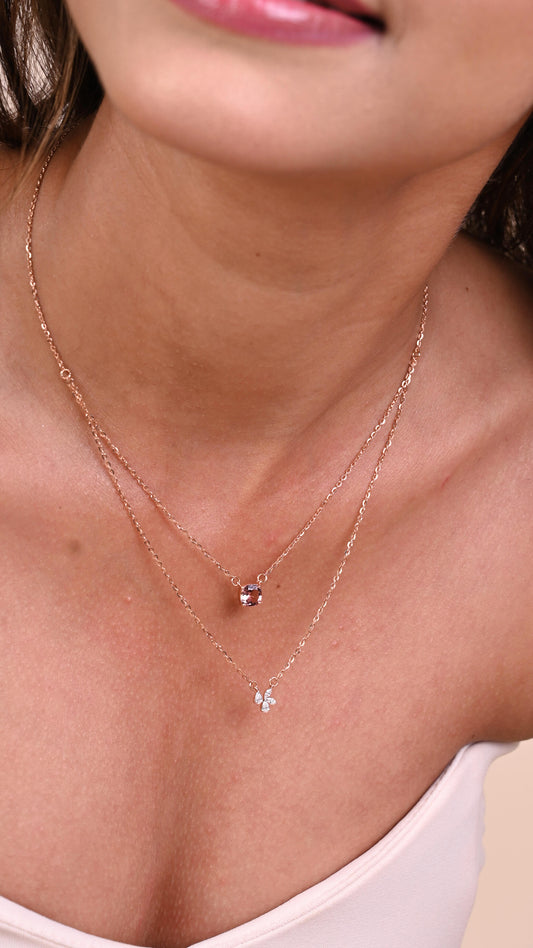 Double Line Diamond Necklace 18kt gold, natural VVS diamonds; certified BIS minimalist gift for her under 60,000