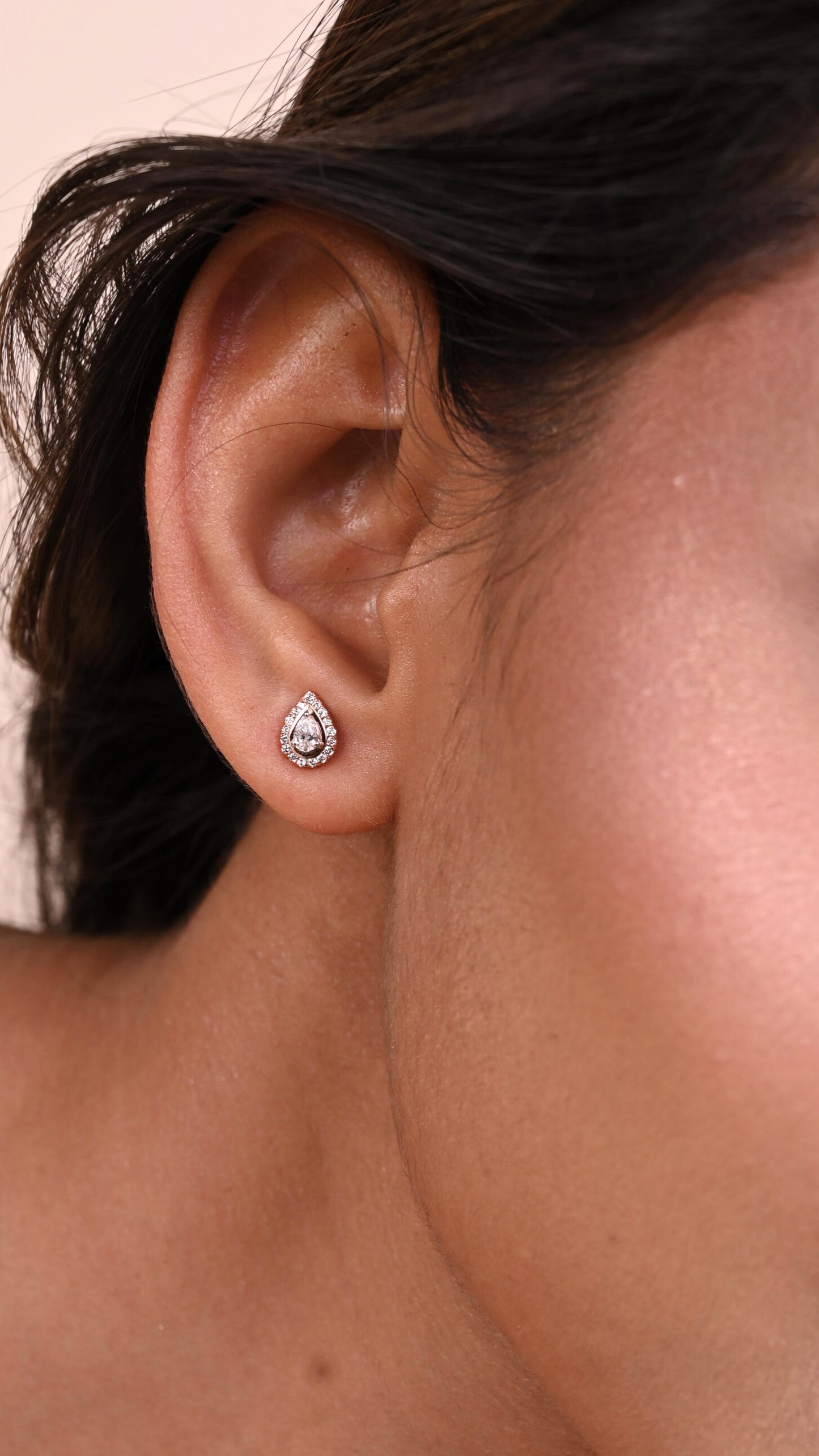 18kt gold drop diamond solitaire earrings, certified natural diamonds minimal luxe everyday jewelry!