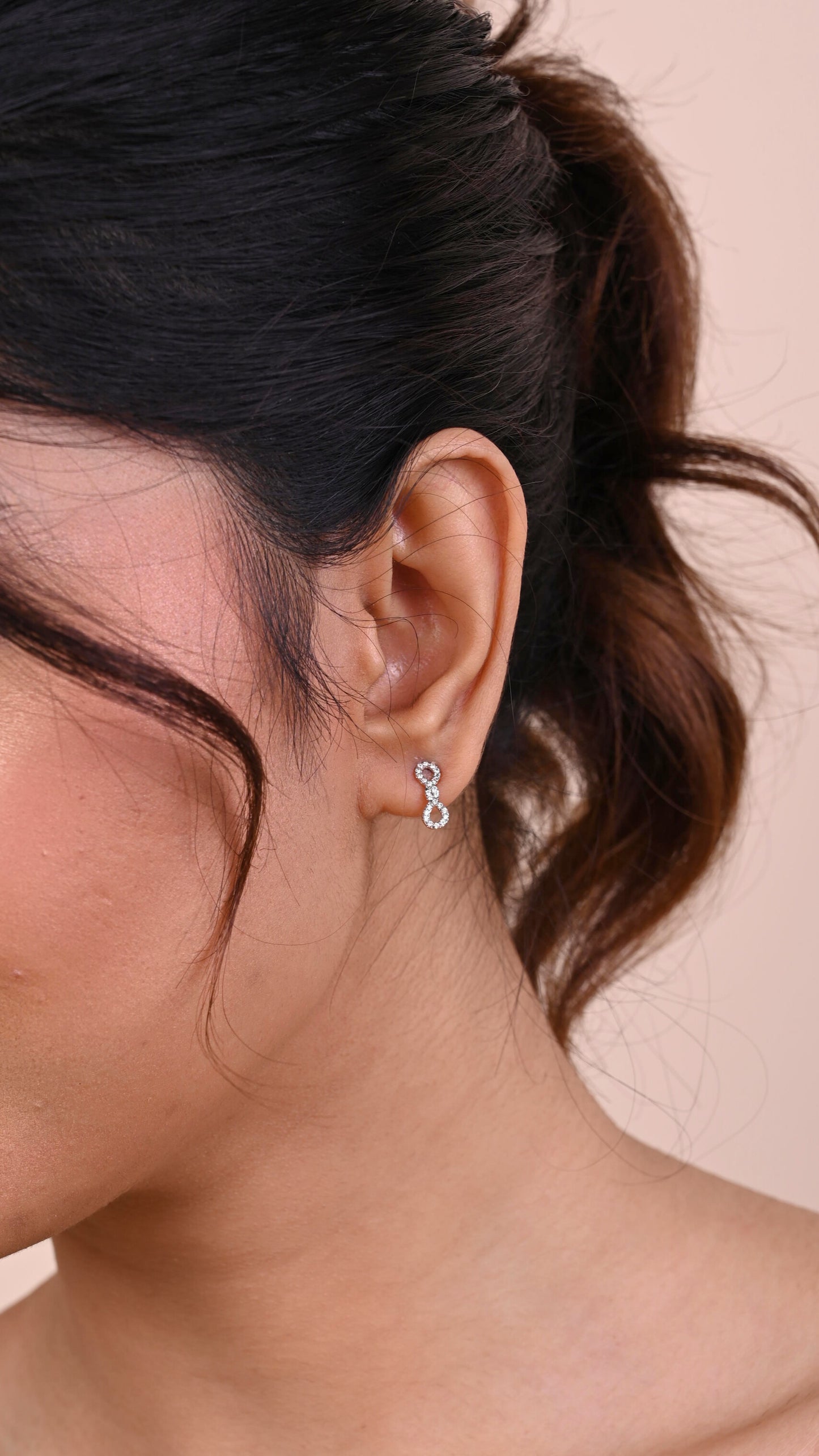 Forever Diamond Earrings: 18kt gold, natural VVS diamonds; certified BIS luxury fine jewelry for her under 40,000