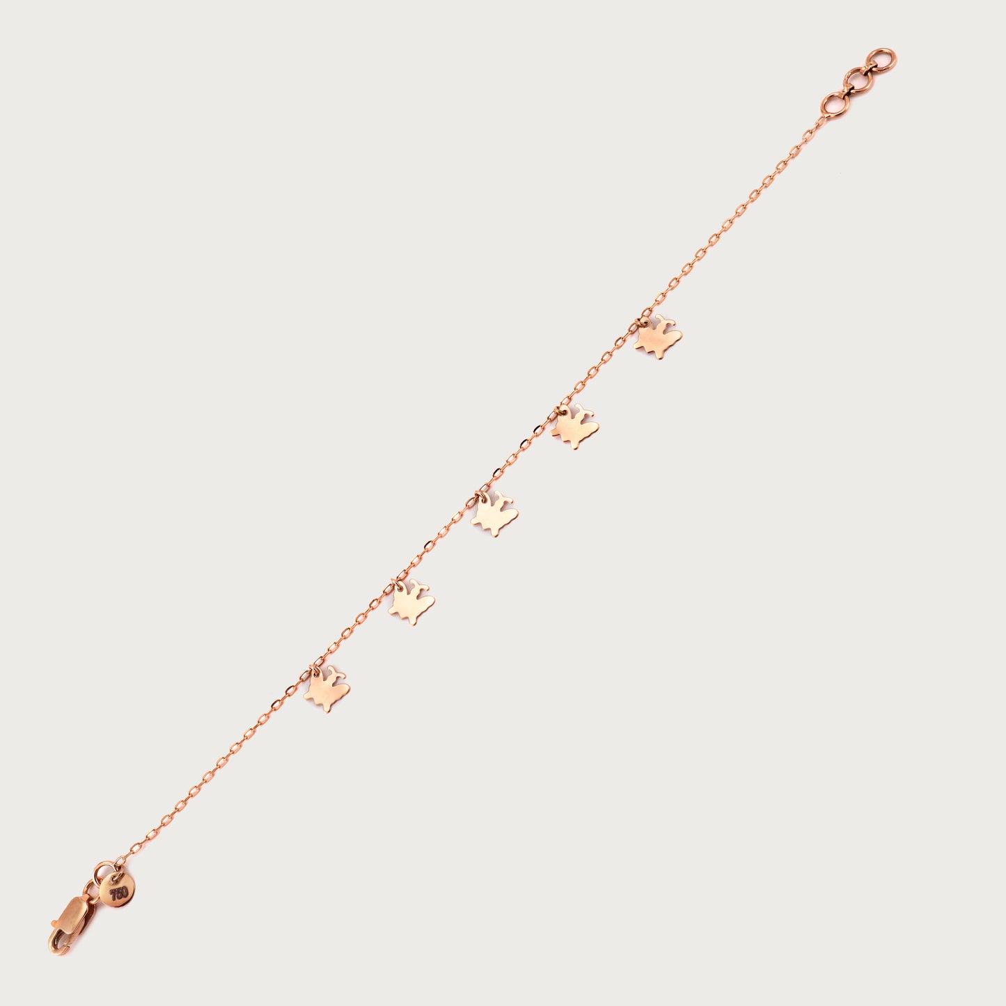 18kt gold butterfly bracelet. Fine jewellery under ₹30,000. Chic, gift-worthy charm bracelet.