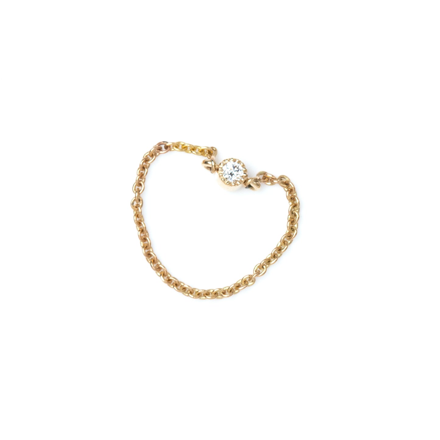 Discover effortless elegance with our chic 18kt Gold Chain Diamond Ring. Perfect for everyday wear, it seamlessly blends sophistication with versatility. An affordable gifting option from our under 10,000 collections. Elevate your workwear edit with this affordable luxury.
