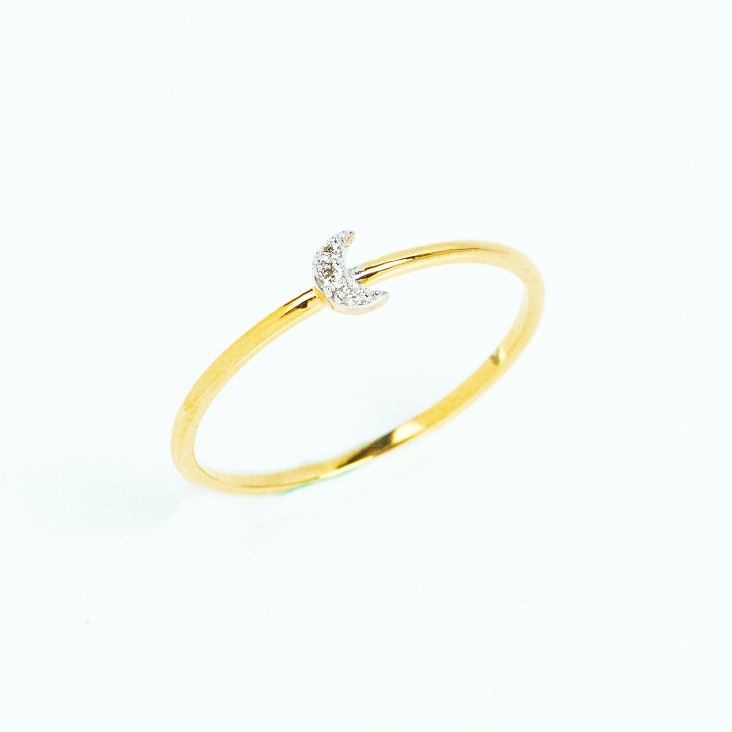 Moon Diamond Ring made with 18 kt gold for women, Elegant Daily Wear Jewellery ring & Romantic Gift idea for her under Rs. 10,000.
