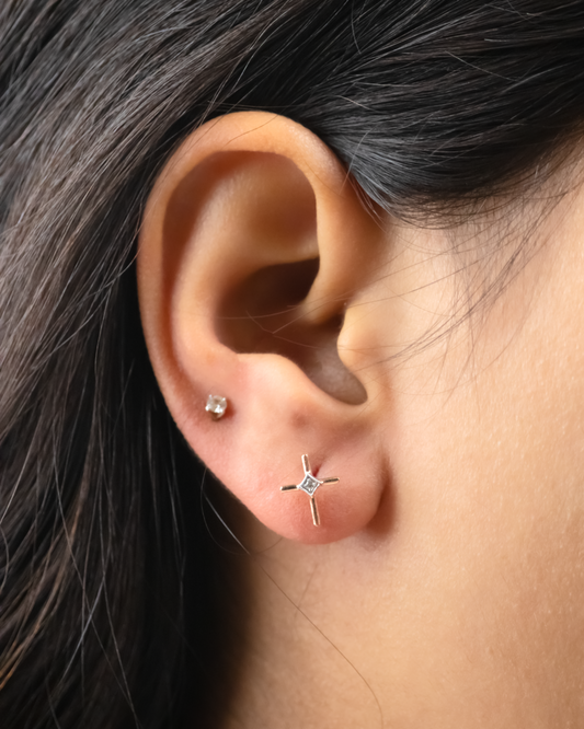Elevate your everyday look with our Cross Diamond Earring crafted in 18kt gold adding a touch of glamour to any outfit. Versatile and lightweight, it's perfect for daily wear for women and seamlessly transitions from desk to dinner. Whether as a treat for yourself or a thoughtful gift for her, it's an exquisite addition to any jewellery collection all under 30,000.