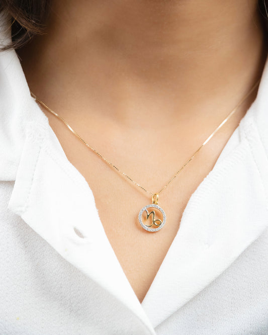 Zodiac Diamond Charm made with 18 kt Gold. Personalized luxury for everyday wear for Women. This celestial-inspired charm adds a touch of elegance to any outfit. Gifting ideas for her from our affordable luxury collection under 30,000.