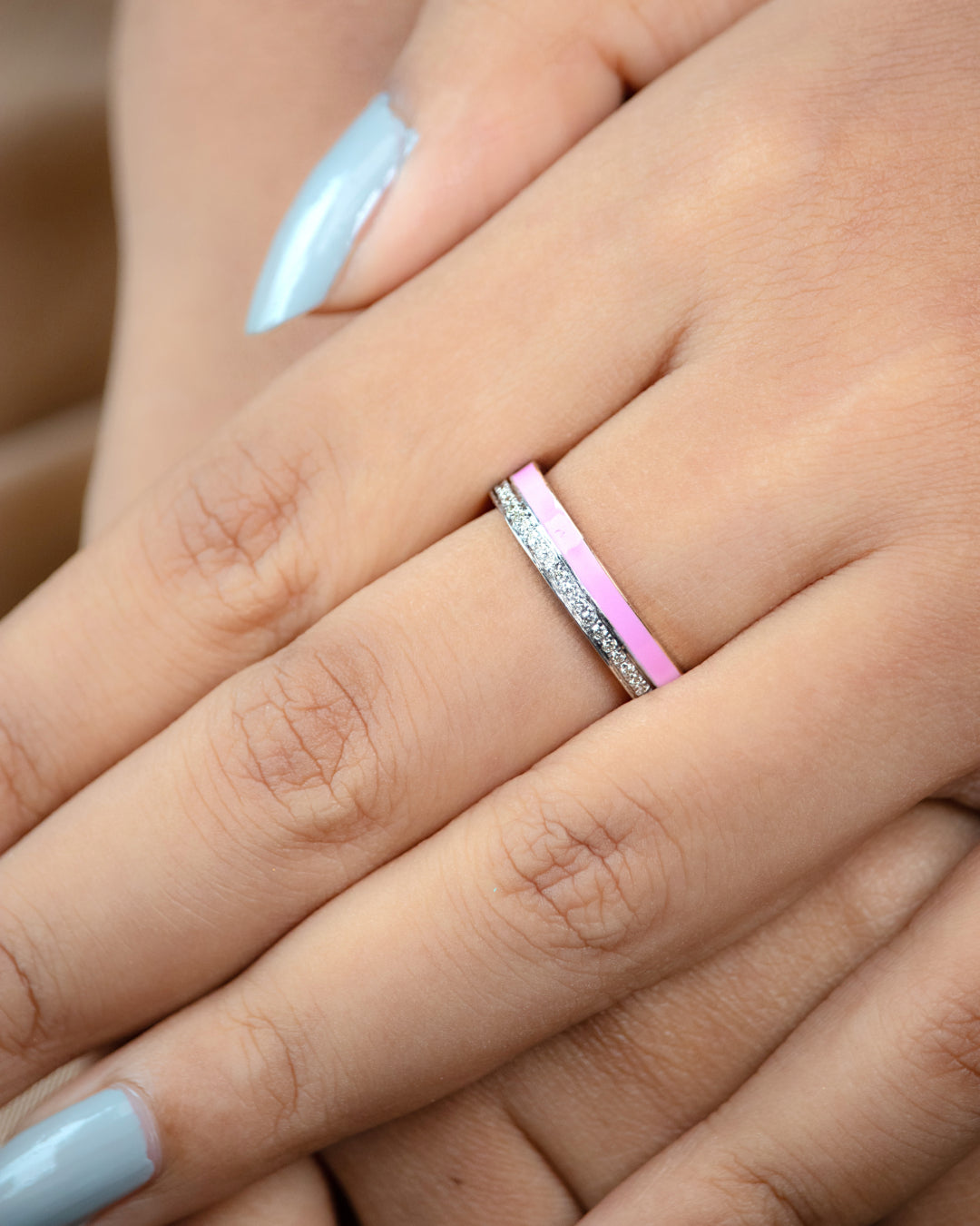 Pretty Pink Diamond Ring crafted in 18kt Gold. This versatile piece is ideal for daily wear for Women. Whether you're treating yourself or searching for the perfect gift, this ring adds a touch of sophistication to any occasion. Explore our Under 50,000 jewellery collection for affordable luxury.