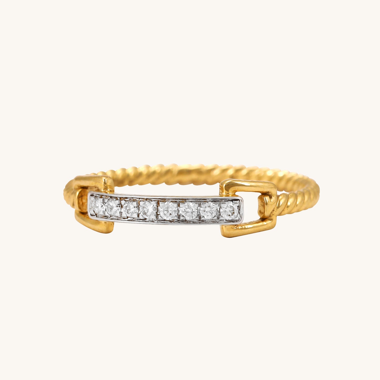 Elevate your style with our 18kt Gold Shimmering Line Ring, a must-have addition to your jewelry collection. Whether you're searching for a thoughtful gift or a versatile everyday wear ring, this design is sure to impress. Priced under 30,000, it's perfect for your casual or workwear edit.