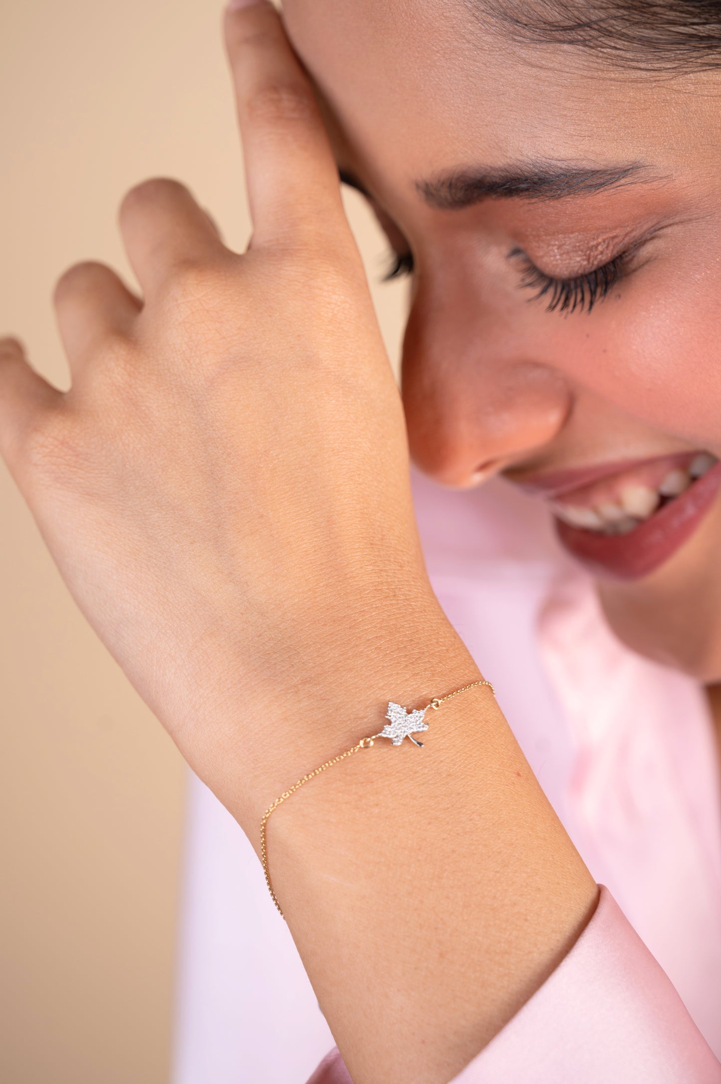 Experience the essence of spring with our Maple Diamond Bracelet, a radiant addition from our Spring Edit collection. Explore our stunning selection of gold and diamond jewelry, meticulously curated to capture the spirit of the season, all priced under ₹30,000. This exquisite piece is the perfect addition to your everyday jewelry collection and workwear style, effortlessly elevating any look.