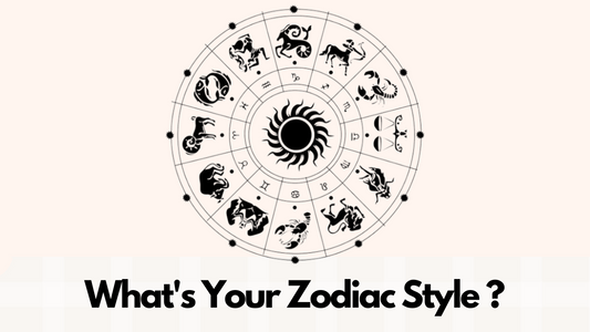 Zodiac Signs Jewellery Guide" featuring twelve zodiac symbols. This guide offers jewellery recommendations based on your zodiac sign, including everyday wear jewellery pieces