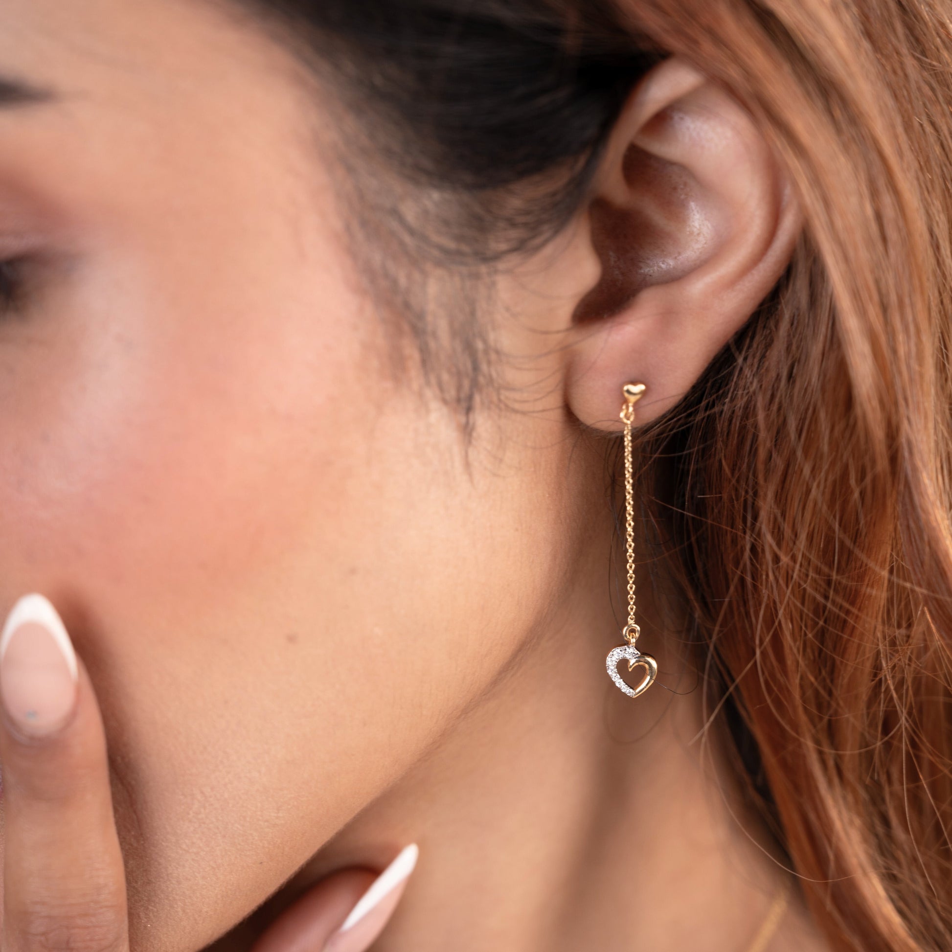 Dropping Heart Earring – Caratly - Main Image