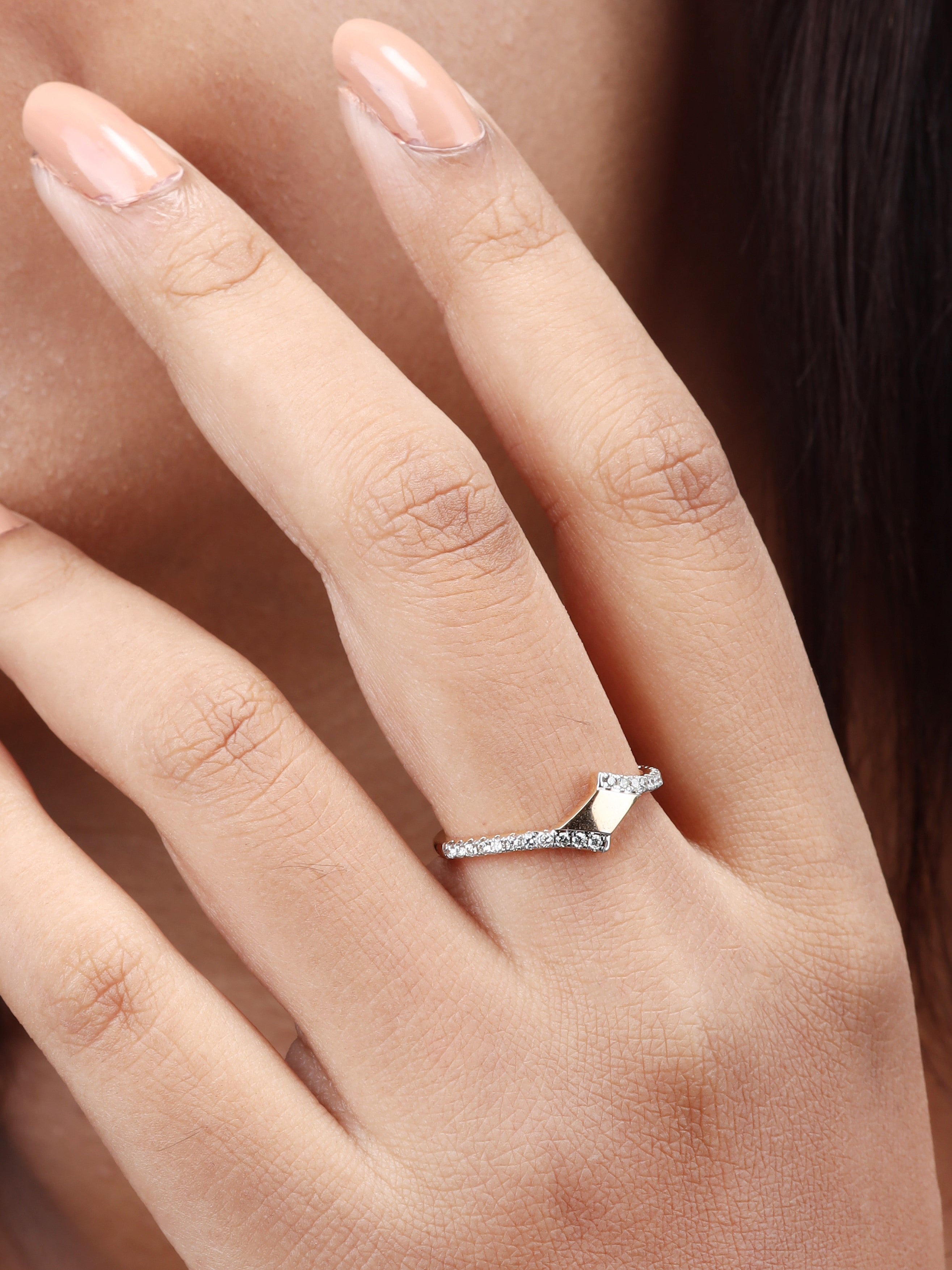 Dainty engagement ring Sterling Silver Natural Herkimer Diamond