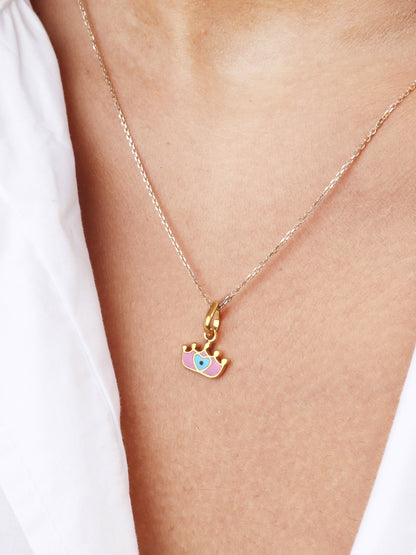 Elegant 22kt Gold Crown Pendant for kids. Ideal for daily wear diamond pendant, and thoughtful jewellery gifting from our affordable collection under 10,000.