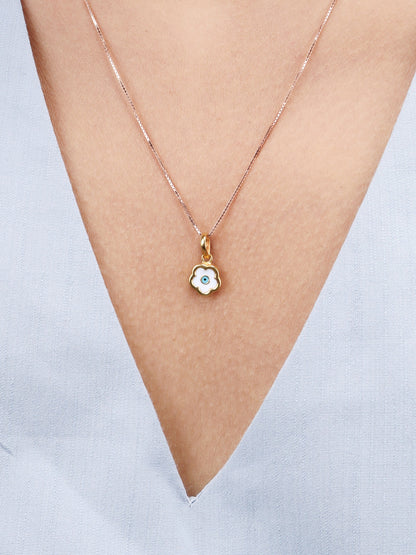 Elevate your style with our Evil Eye Flower Pendant crafted in radiant 22kt gold priced under 30,000. Perfect for jewellery gifting as design combines the protective symbol of the evil eye with the delicate beauty of a flower.