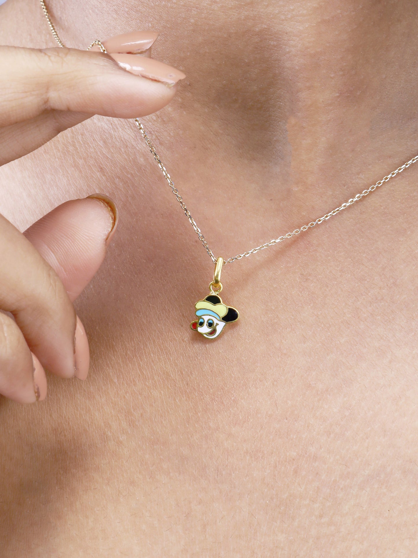 18kt Gold Mickey Mouse Pendant, Everyday Charm Necklace, Sweet Disney Gift for Kids. Gifting ideas under 30,000.