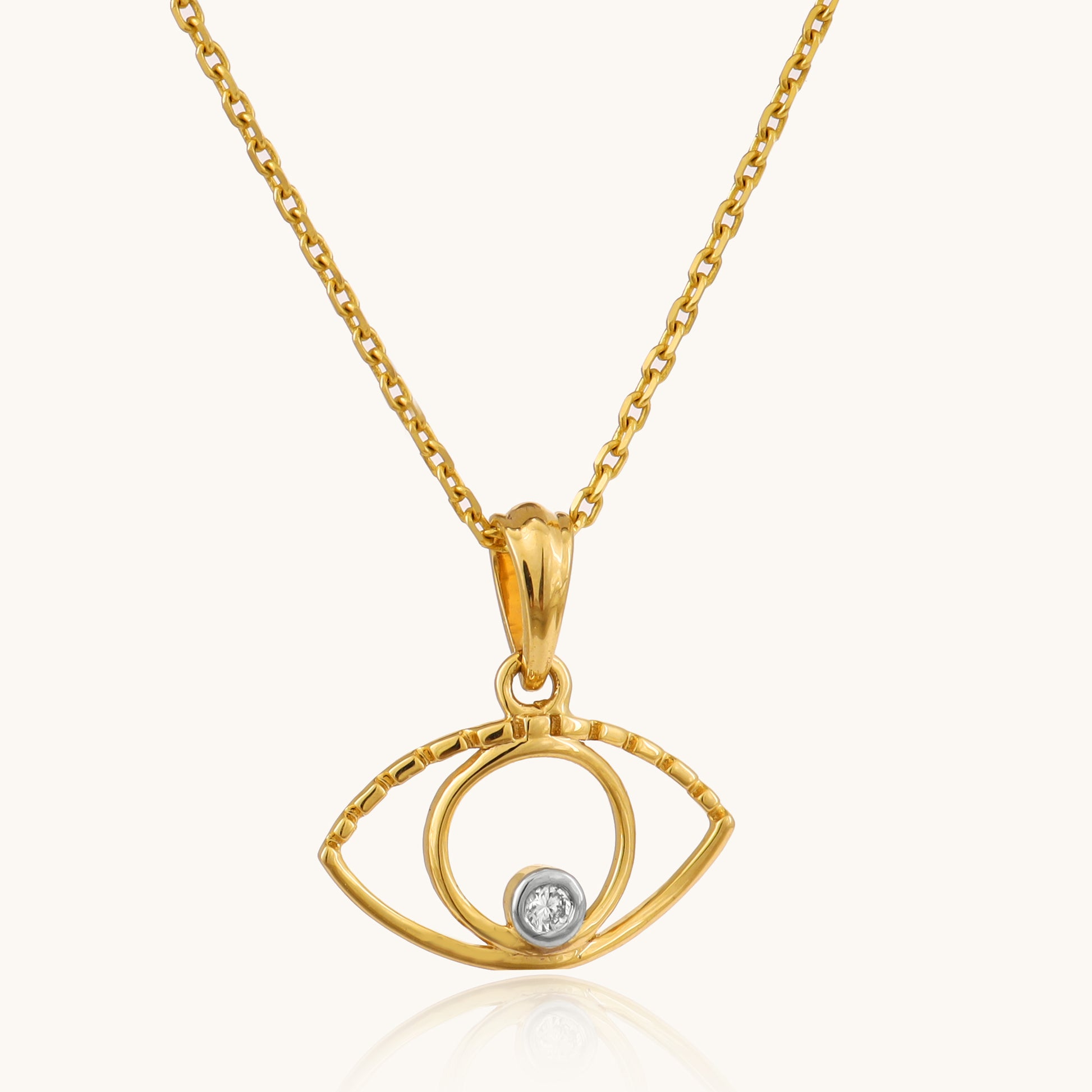 Enhance your style with our chic 18kt gold Evil Eye Locket, adorned with a sparkling diamond for everyday elegance. Discover timeless beauty with our Spring Diamond Bracelet from the spring edit collection, priced under Rs. 30,000. Ideal for everyday wear, this delicate design adds a touch of protection and sophistication to your casual, work, or everyday look. Perfect as a thoughtful gift for her under 10,000