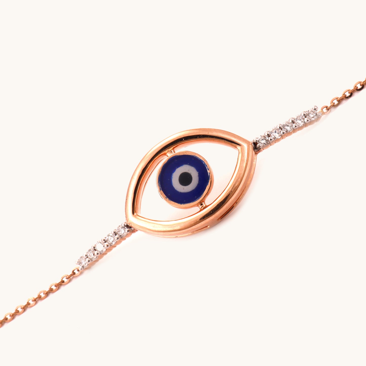 Radiate positive energy with this captivating 18kt Gold Evil Eye Diamond Bracelet. This elegant everyday accessory adds a touch of luck and protection to any casual or workwear outfit. Explore our Under 50,000 Collection for more thoughtful gift ideas for her or to elevate your own everyday jewelry style with luxurious, yet affordable pieces.