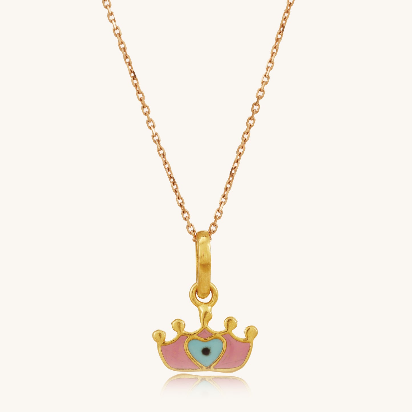 Elegant 22kt Gold Crown Pendant for kids. Ideal for daily wear diamond pendant, and thoughtful jewellery gifting from our affordable collection under 10,000.