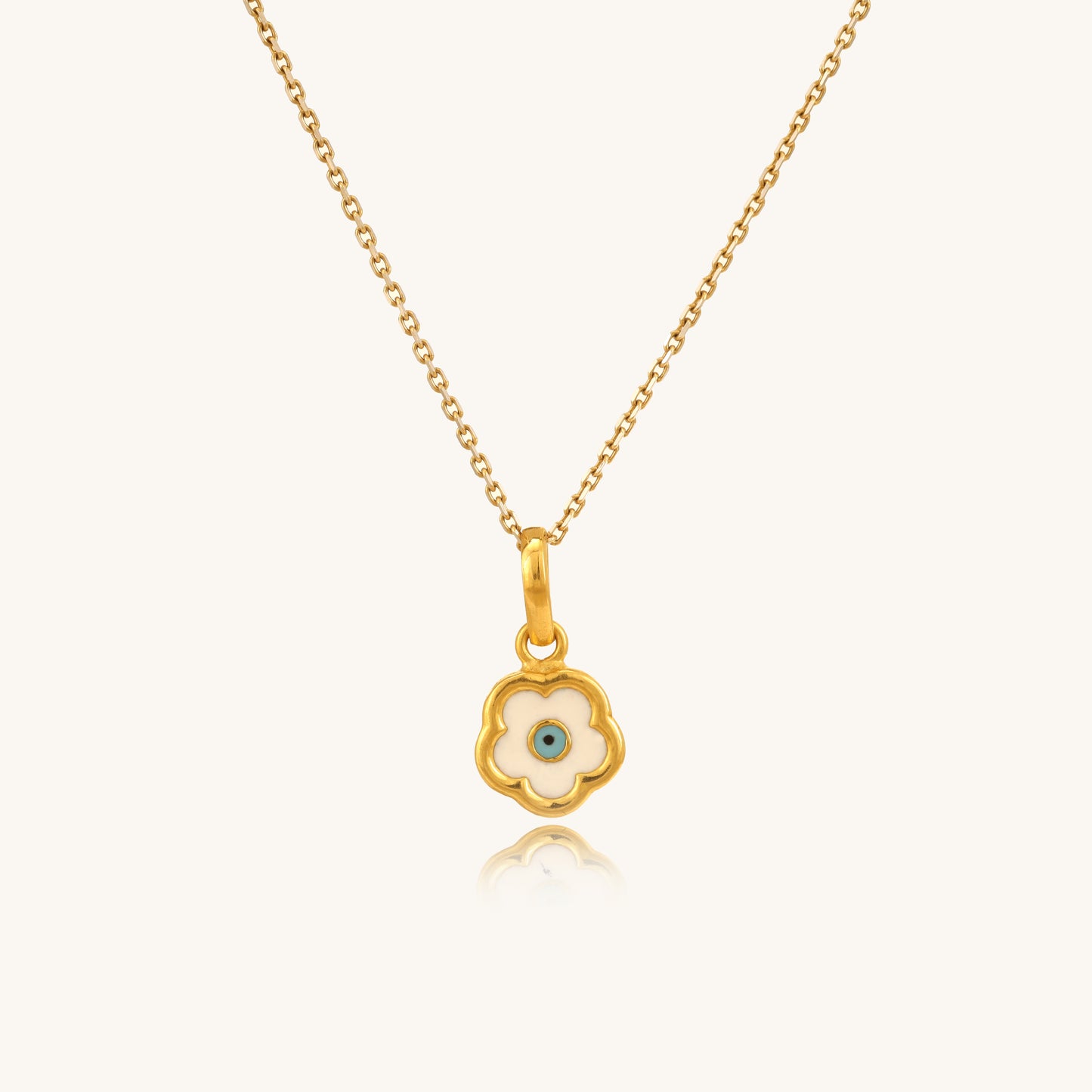 Elevate your style with our Evil Eye Flower Pendant crafted in radiant 22kt gold priced under 30,000. Perfect for jewellery gifting as design combines the protective symbol of the evil eye with the delicate beauty of a flower.