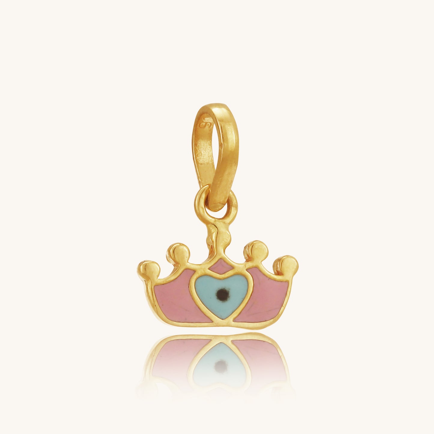 Elegant 22kt Gold Crown Pendant for kids. Ideal for daily wear diamond pendant, and thoughtful jewellery gifting from our affordable collection under 10,000.