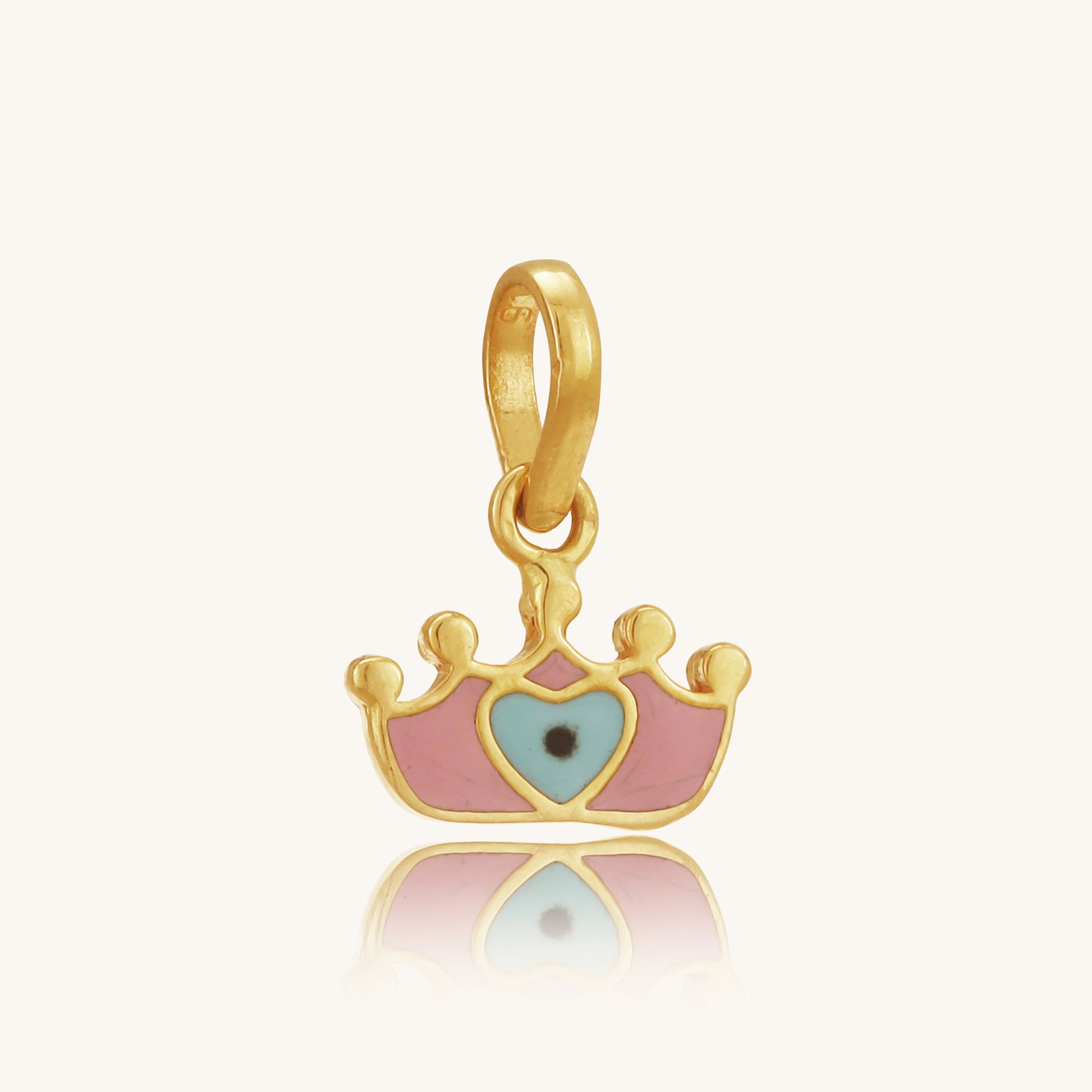 Elegant 22kt Gold Crown Pendant for kids. Ideal for daily wear diamond pendant, and thoughtful jewellery gifting from our affordable collection under 10,000.