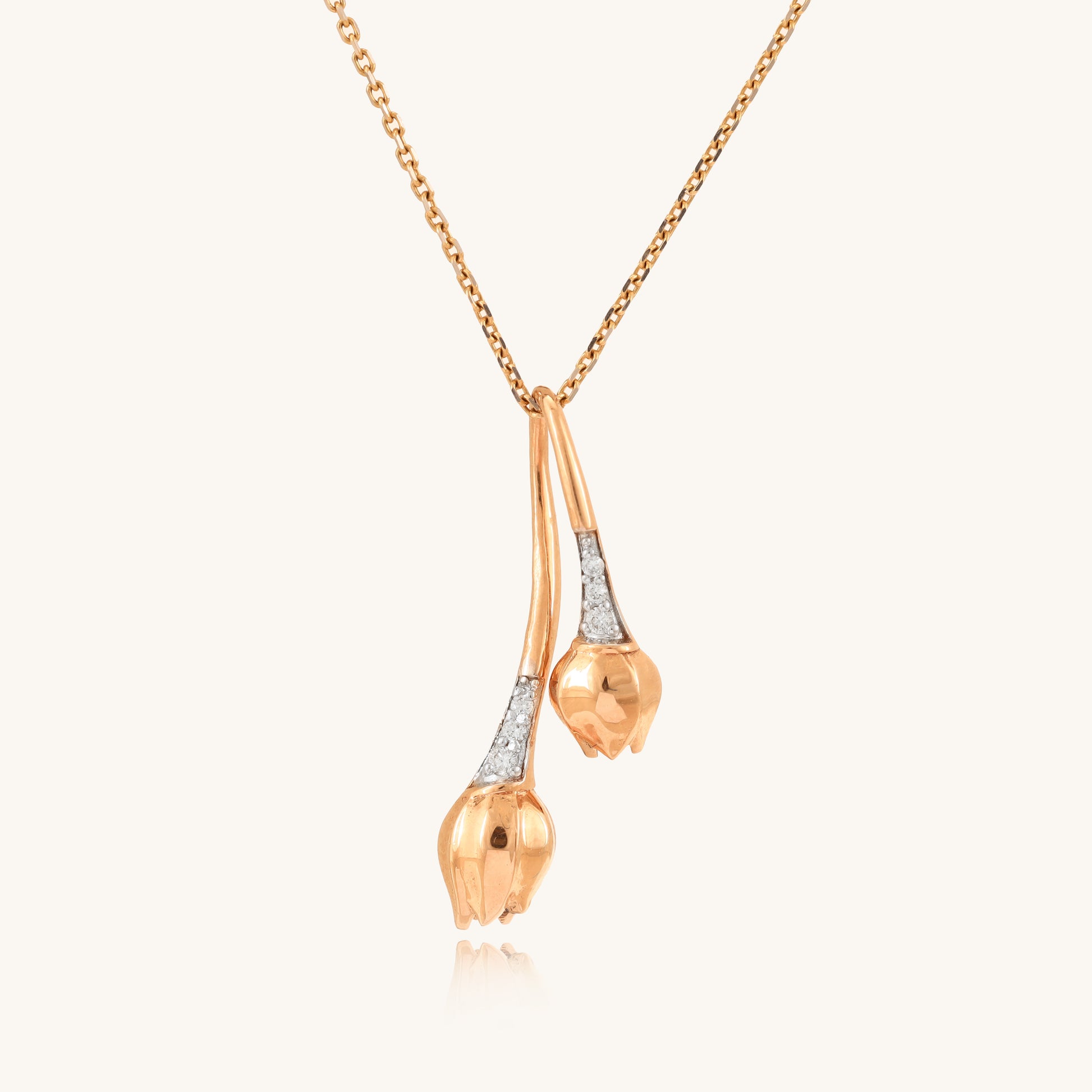 Elegant 18kt Gold Flower Diamond Pendant, Perfect Everyday Wear Jewellery for Her. Affordable Diamond Pendant for Workwear, Gifting Ideas, and Daily Use for women from our collection under 30,000.