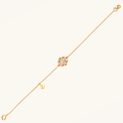 Bloom Butterfly Bracelet in 18kt gold and diamond. Shop trendy gold and diamond jewellery online under Rs 20,000. Latest 2024 collection of minimal designs. Best prices in India for stylish 18kt gold pieces. Gold and diamond jewellery online, Latest collection, Best prices in India, Trendy jewellery, Minimal designs, Gifts in gold.