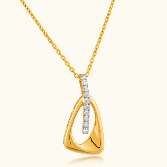 Elevate your attire with the Triangle Droplet Pendant from our Spring Edit collection. Crafted in elegant 18 kt gold and priced under 30,000, this exquisite piece adds a touch of sophistication to both your workwear and everyday jewelry collection. Surprise her with this stunning accessory, perfect for any occasion!