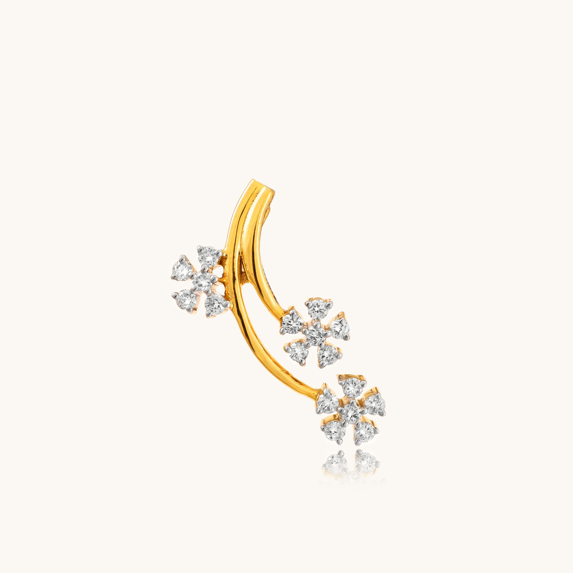 Indulge in elegance with our captivating 18kt gold Lily Diamond Pendant. This enchanting design blooms with a sparkling diamond, perfect for infusing everyday wear with a touch of femininity. Priced under 30,000, it's an ideal gift for her or a delightful treat for yourself.