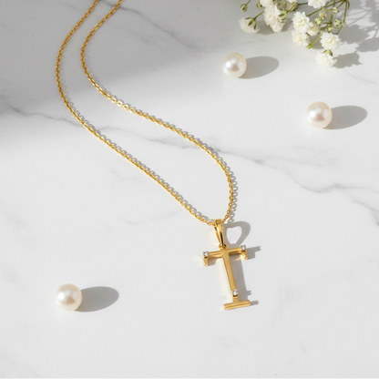 T Letter Diamond Pendant