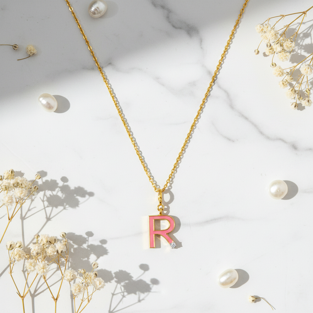R Pink Diamond Charm