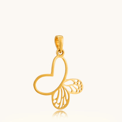 18Kt Gold Butterfly Gold Pendant. Minimal jewellery design in India at an affordable price. Trendy and stylish 18kt gold piece under Rs 10,000. Perfect gift in gold for loved ones. Explore our latest 2024 collection of gold jewellery online. Gold jewellery online, Latest collection, Best prices in India, Trendy jewellery.