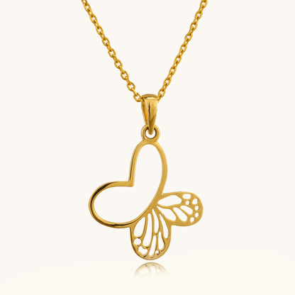 18Kt Gold Butterfly Gold Pendant. Minimal jewellery design in India at an affordable price. Trendy and stylish 18kt gold piece under Rs 10,000. Perfect gift in gold for loved ones. Explore our latest 2024 collection of gold jewellery online. Gold jewellery online, Latest collection, Best prices in India, Trendy jewellery.