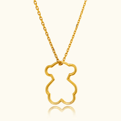 Teddy-shaped pendant in 18kt BIS hallmarked gold, perfect for everyday wear or a meaningful gift from Caratly under Rs. 10,000.