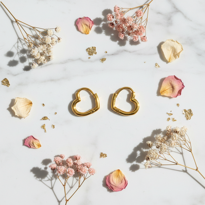 Gold Heart Hoop