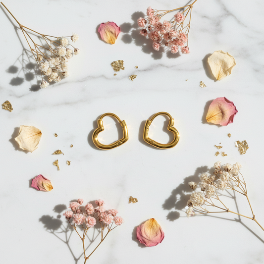 Gold Heart Hoop