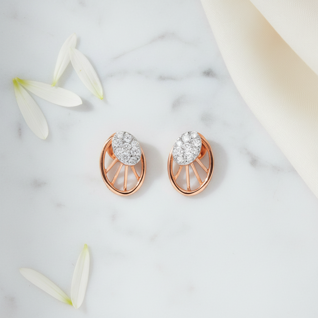 Scallop Diamond Earring