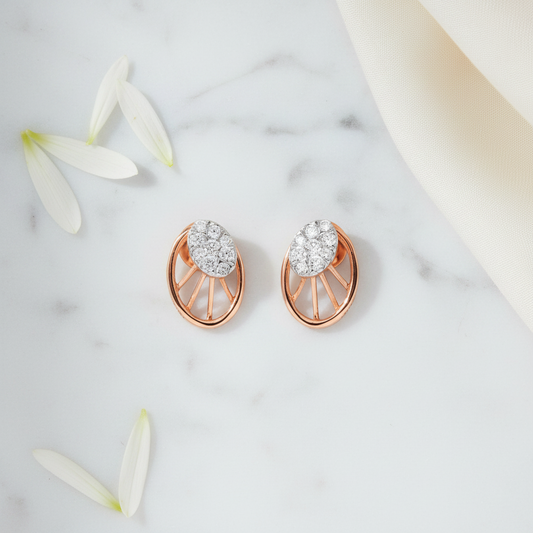 Scallop Diamond Earring