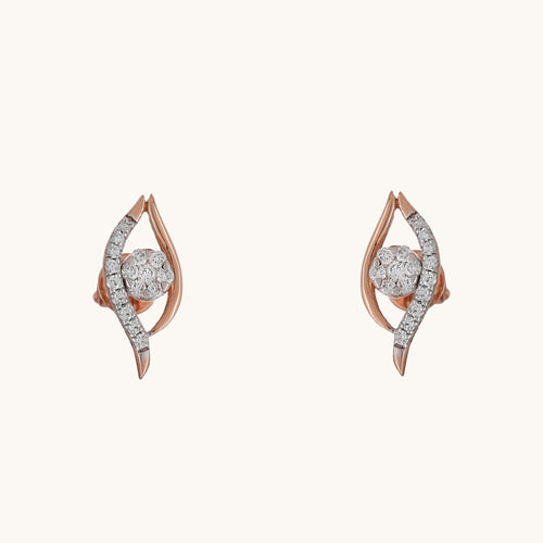 Eye Diamond Earring in 18kt gold with IGI certified VVS diamonds. Perfect affordable diamond jewelry for her, under 25k.