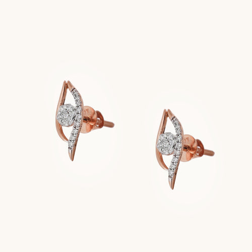 Eye Diamond Earring in 18kt gold with IGI certified VVS diamonds. Perfect affordable diamond jewelry for her, under 25k.