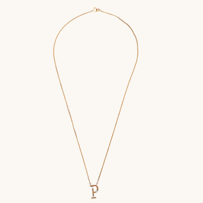 Diamond Alphabet P Necklace in 18kt gold, featuring IGI-certified VVS diamonds by Caratly Luxury Jewels, ideal for personalized gifts or everyday wear under Rs. 25k.