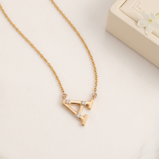 Alphabet A Diamond Necklace