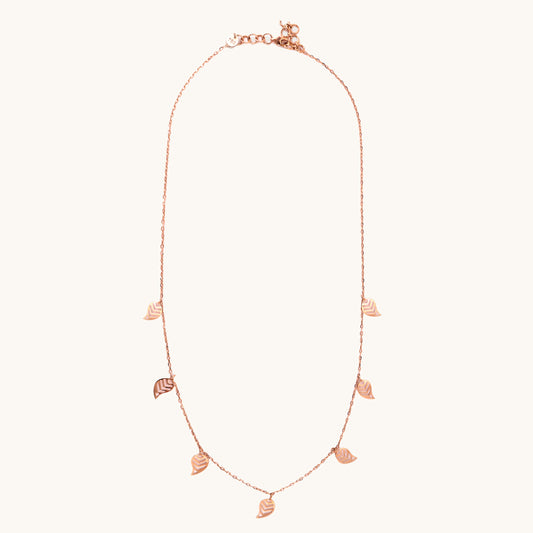 Leaf Charm Necklace in 18kt gold —delicate fine jewellery for gifting & daily wear under Rs. 50,000