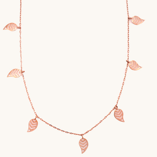 Leaf Charm Necklace in 18kt gold —delicate fine jewellery for gifting & daily wear under Rs. 50,000