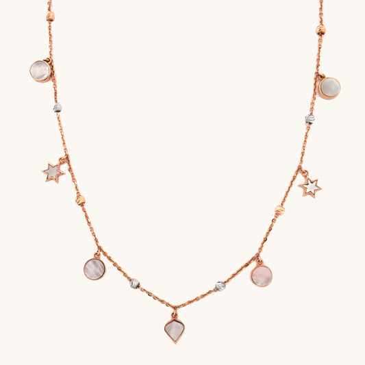 Delicate Star Necklace in 18kt gold, fine jewellery for daily wear & gifting under 80,000.