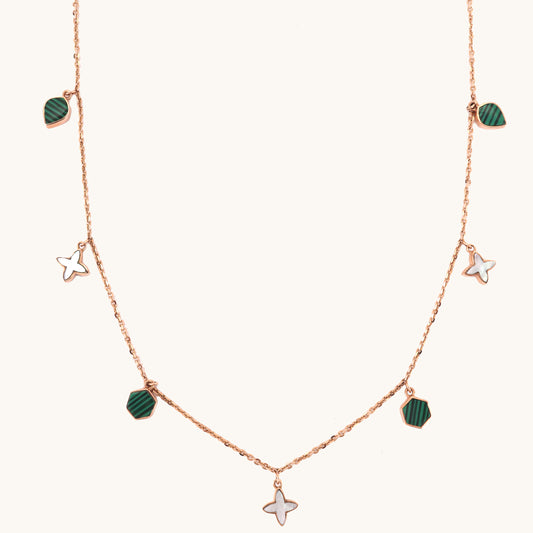 Celestial Charm Necklace in 18kt gold—luxury fine jewellery with cosmic flair under 80,000.