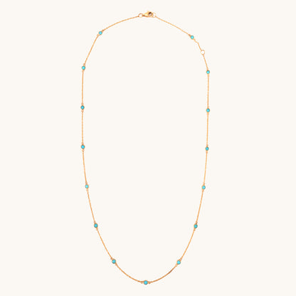 18kt gold aqua necklace. Fine jewellery under ₹50,000. Chic, modern, gift-worthy for her.