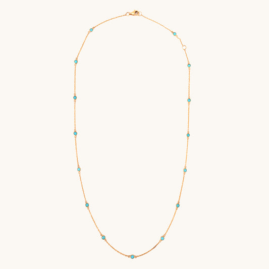 18kt gold aqua necklace. Fine jewellery under ₹50,000. Chic, modern, gift-worthy for her.